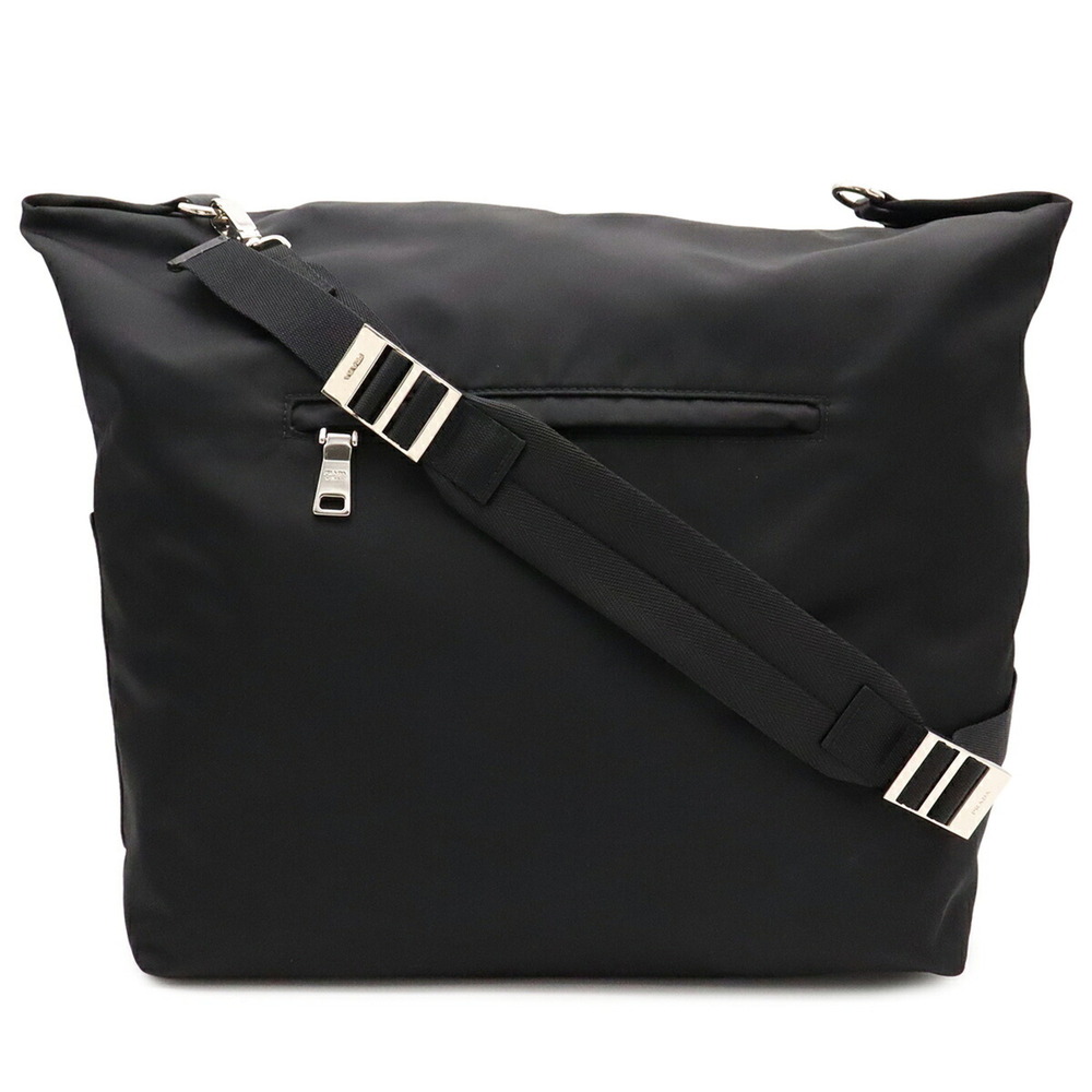 PRADA Prada Rubber Shoulder Bag Nylon Leather NERO Black